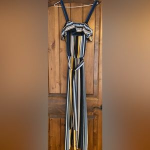 Almost famous striped jumpsuit